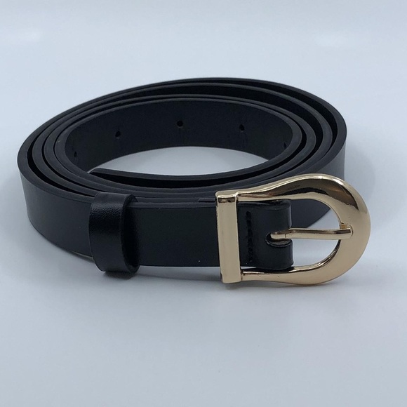 🍵🍵Gucci Leather Double G buckle Belt Black Made in Italy 1in Wide New - Picture 1 of 3